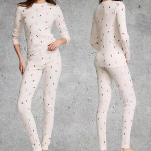 Sold Out Cozy Victoria's Secret Cream Thermal Long John Pajama Set - size XLarge
